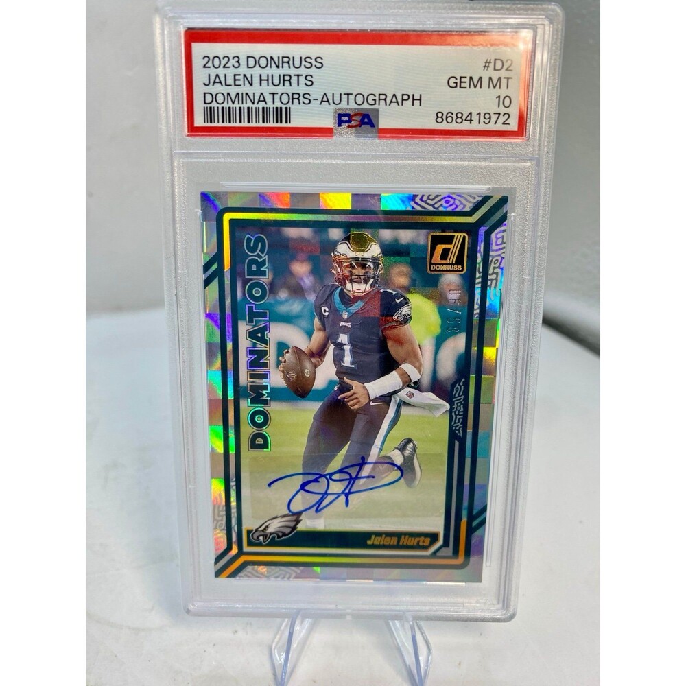 2023 Donruss Dominators JALEN HURTS Auto /50 Eagles PSA 10